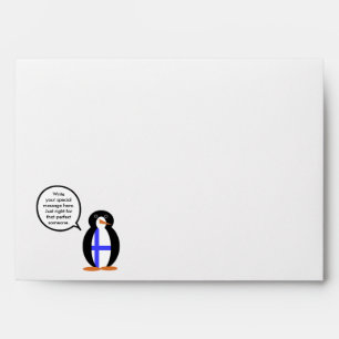 Finland Talking Ms. Penguin Personalised  Envelopes
