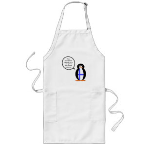 Finland Talking Ms. Penguin Personalised  Long Apron