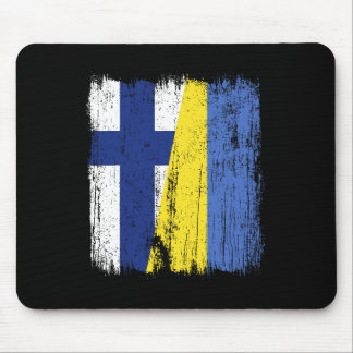 Finland Ukraine Half Flag Finnish Ukrainian Herita Mouse Pad