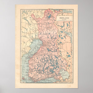 Finland Vintage 1923 Map Print