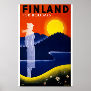Finland Vintage Poster Restored