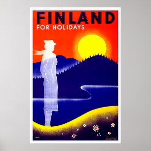 Finland Vintage Travel Poster