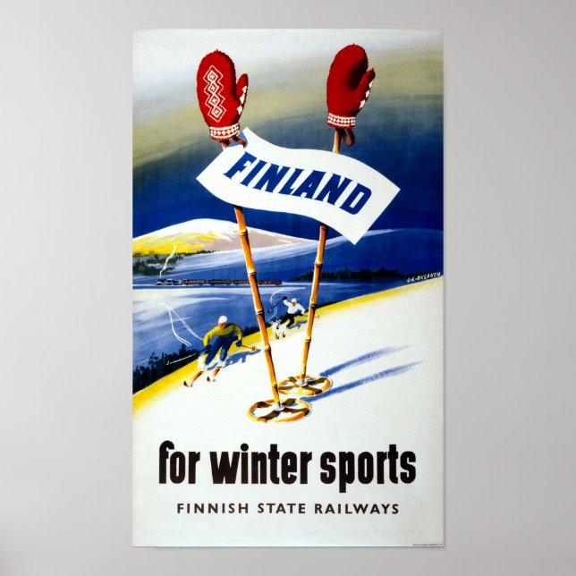 Finland Vintage Travel Poster Restored (Front)