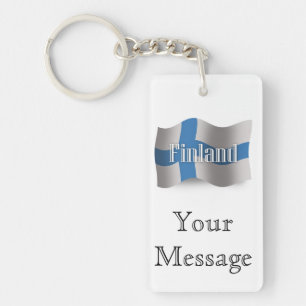 Finland Waving Flag Key Ring