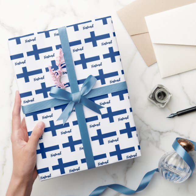 Finland Wrapping Paper, Finnish Flag gifts Paper (Gifting)