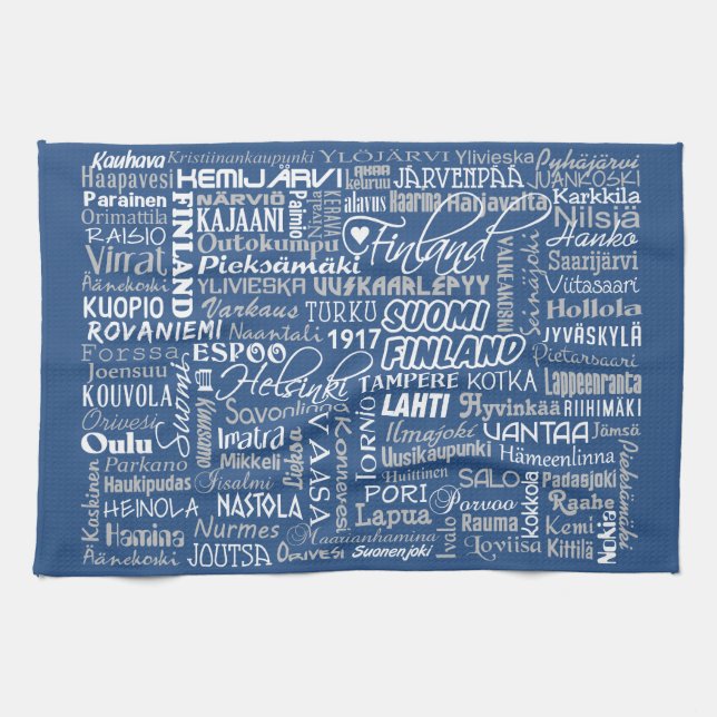 Finland's Towns kitchen towels (Horizontal)