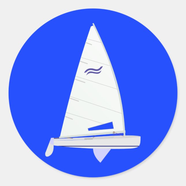 Finn Racing Sailboat onedesign Olympic Class Classic Round Sticker (Front)