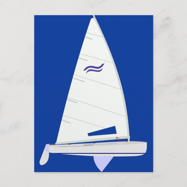 Finn Racing Sailboat onedesign Olympic Class Postcard (Front)