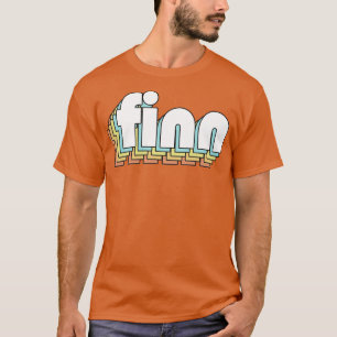 Finn Retro Rainbow Typography Faded Style T-Shirt