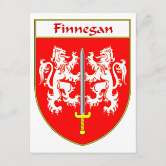 Finnegan Coat of Arms/Family Crest Postcard