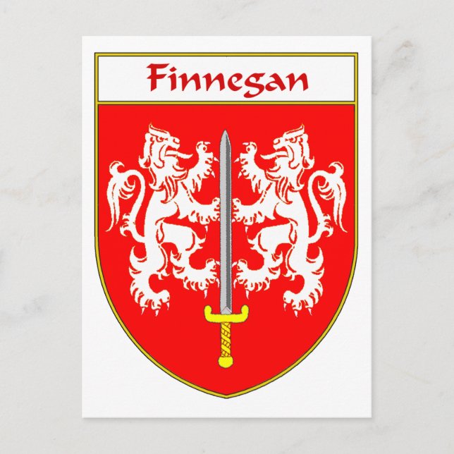Finnegan Coat of Arms/Family Crest Postcard (Front)