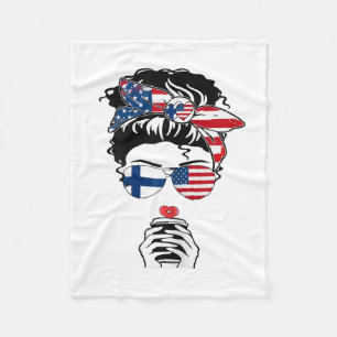 Finnish American Coffee Mama Girl Sis Aunt Finland Fleece Blanket
