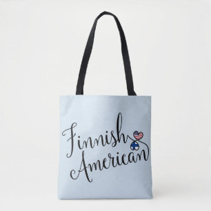 Finnish American Entwined Hearts Grocery Bag