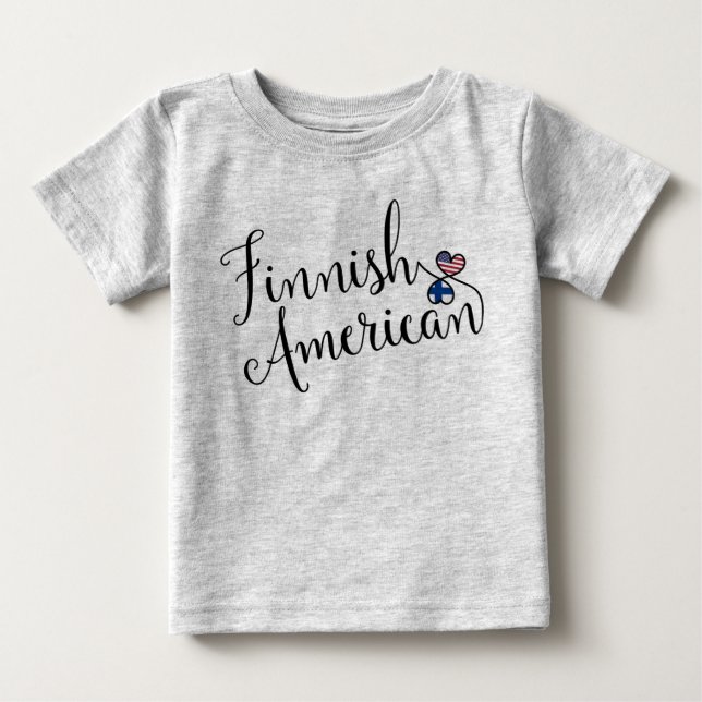 Finnish American Entwinted Hearts Baby T-Shirt (Front)