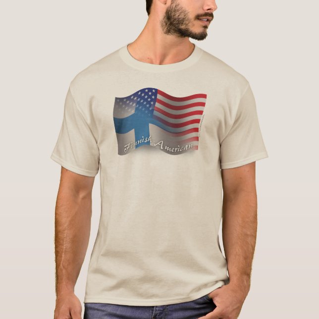 Finnish-American Waving Flag T-Shirt (Front)