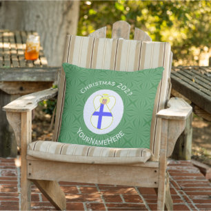 Finnish Angel Christmas Flag Personalised Cushion