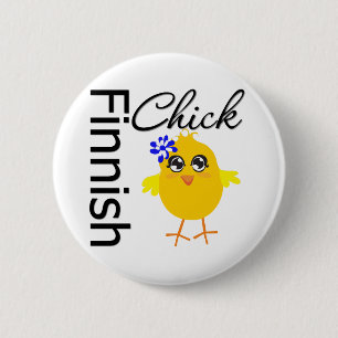 Finnish Chick 6 Cm Round Badge