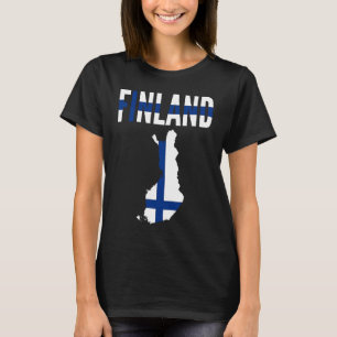 Finnish Finland Country Map Flag T-Shirt