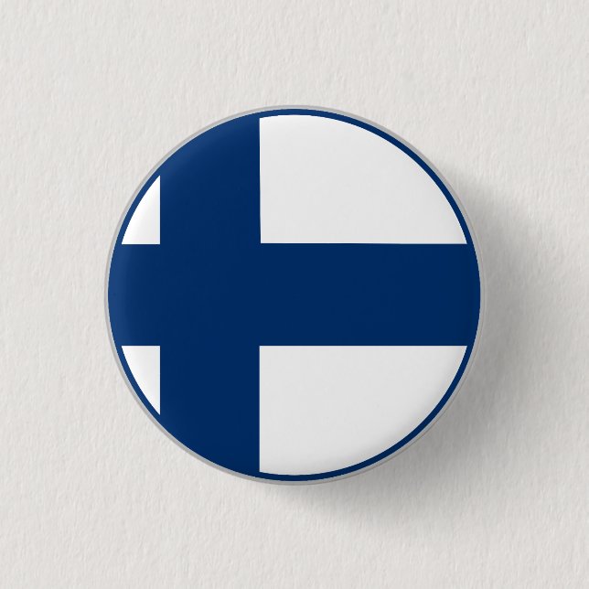 Finnish Flag 3 Cm Round Badge (Front)