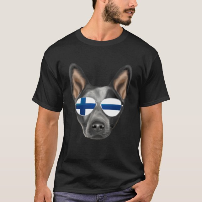Finnish Flag Australian Cattle Dog Dog Finland Poc T-Shirt (Front)