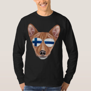 Finnish Flag Basenji Dog Finland Pocket T-Shirt