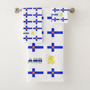 Finnish flag bath towel set