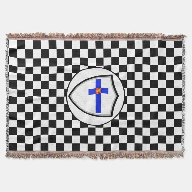 Finnish flag-coat arms throw blanket (Front)