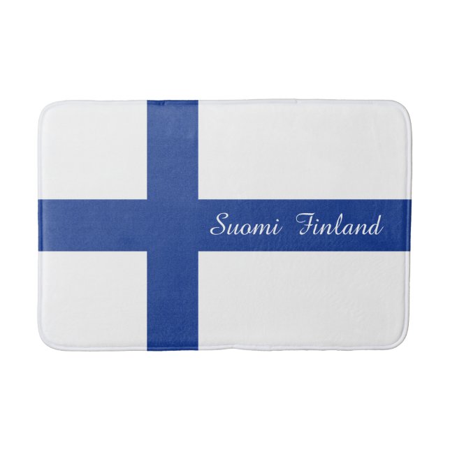Finnish Flag custom bath mats (Front)