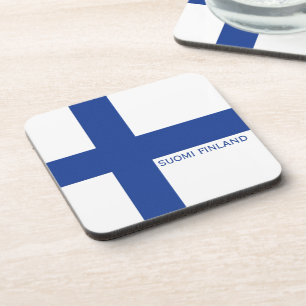 Finnish Flag custom coasters