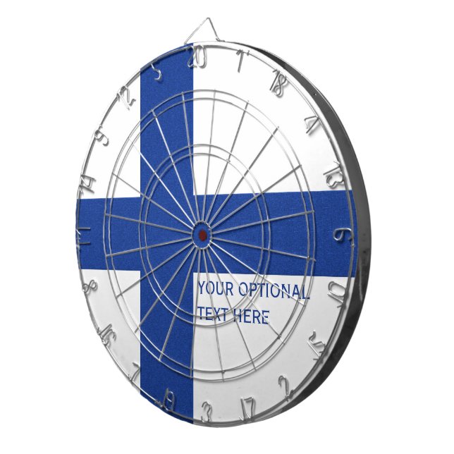 Finnish Flag custom dart board (Front Right)