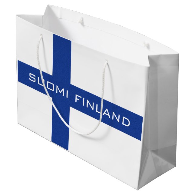 Finnish Flag custom gift bag (Back Angled)