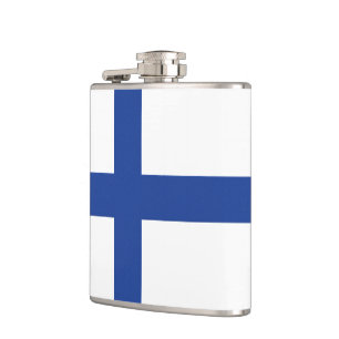 Finnish Flag custom monogram flask