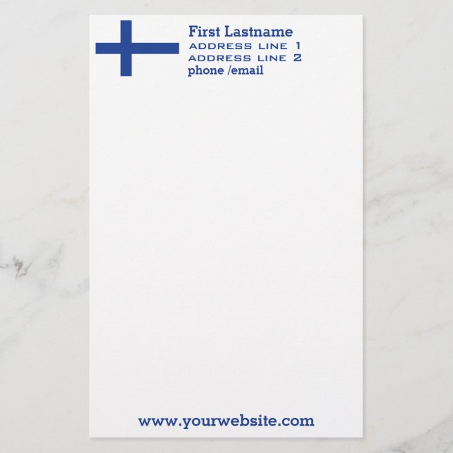 Finnish Flag custom stationary Stationery (Front)