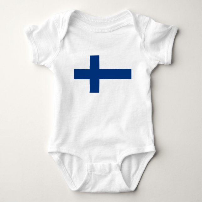 Finnish Flag (Finland) Baby Bodysuit (Front)