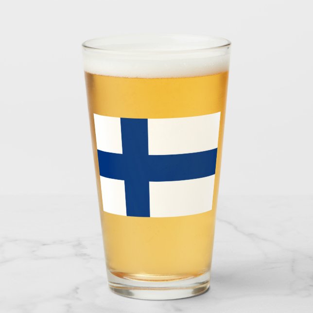 Finnish Flag (Finland) Glass (Front Filled)