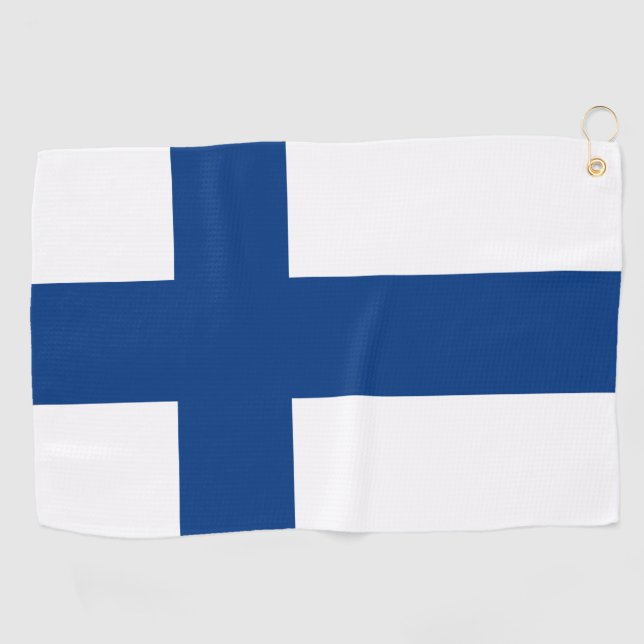 Finnish Flag & Finland golf /sports Golf Helsinki Towel (Horizontal)