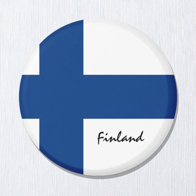 Finnish flag & Finland holiday, travel/sports fans Magnet (Creator Uploaded)