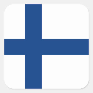 Finnish Flag, Flag of Finland Square Sticker