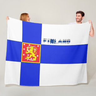 Finnish flag fleece blanket