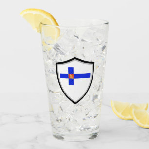 Finnish flag glass
