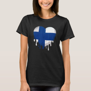 Finnish Flag Heart Finnish Home Helsinki France T-Shirt