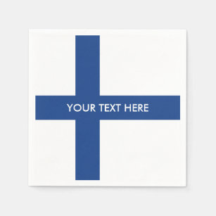 Finnish flag of Finland custom party napkins