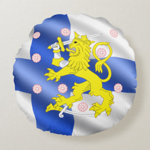 Finnish flag round cushion