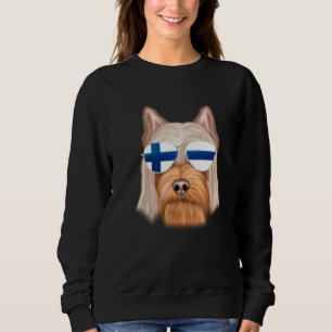 Finnish Flag Silky Terrier Dog Finland Pocket Sweatshirt