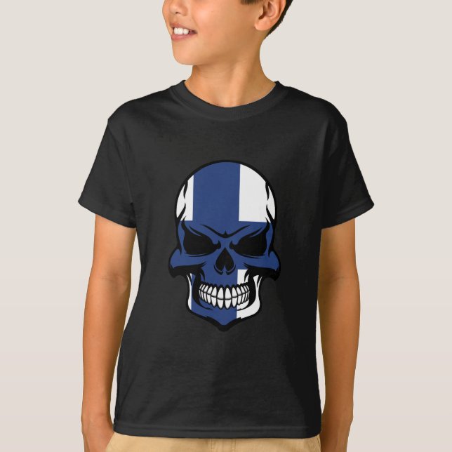 Finnish Flag Skull T-Shirt (Front)