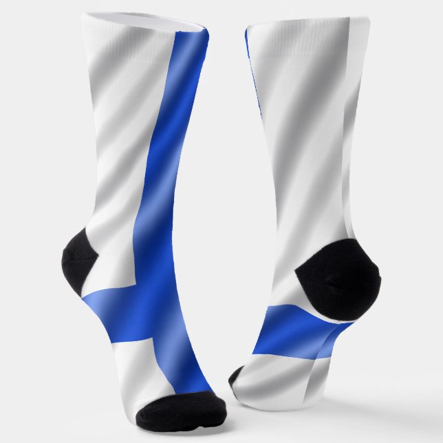 Finnish flag socks (Angled)