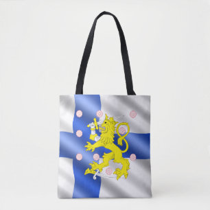 Finnish flag tote bag