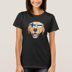Finnish Flag Yellow Labrador Retriever Dog Finland T-Shirt