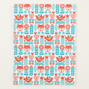 Finnish Fox & Bird Folk Art Pattern Planner
