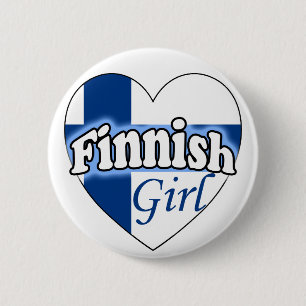 Finnish Girl 6 Cm Round Badge
